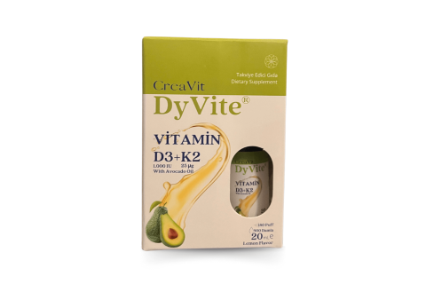 CreaVit DyVite® 20 mL, Avokado yağlı ve Doğal limon aromalı D3K2